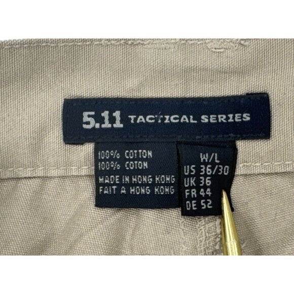 5.11 Tactical Cargo Pants Utility Mens 36x30 Cotton Canvas Khaki 74251 - Picture 3 of 16